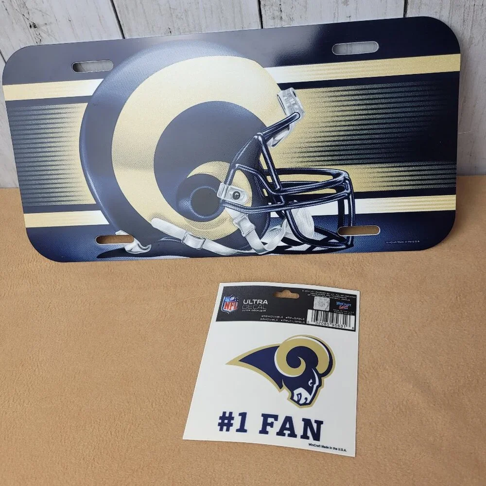 Vintage WinCraft ST. Louis Rams football plastic auto tag license plate &sticker - Picture 3 of 16